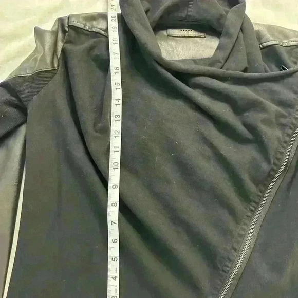 Free people Blank NYC Private Practice Vegan Leather Moto Jacket Cotton Black - Picture 2 of 5